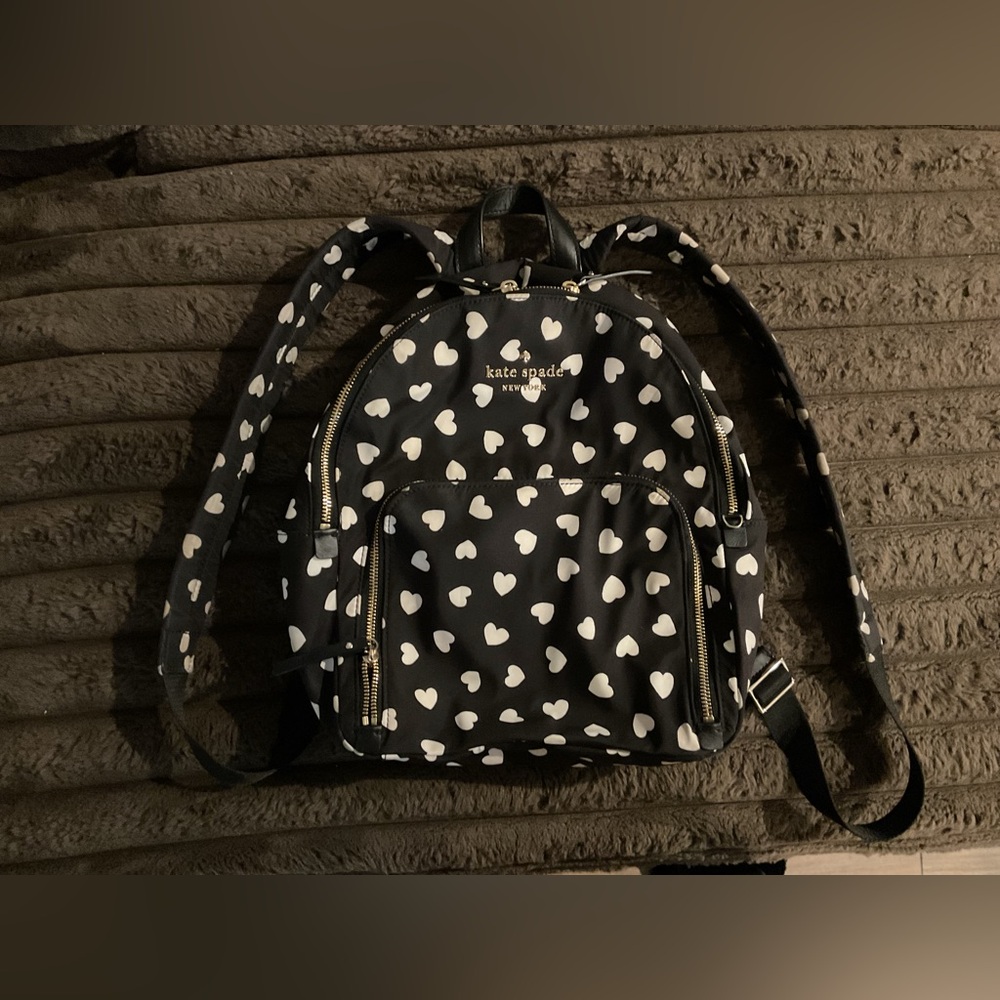 Kate Spade Black and White Heart Pattern Bag